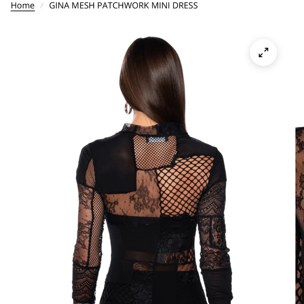 AKIRA Black Lace Mesh Blouse - Picture 3 of 7